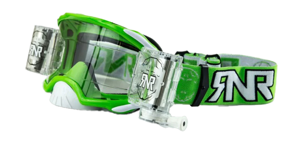 RNR Motocross Goggle Roll-Off Platinum WVS - Green - Clear