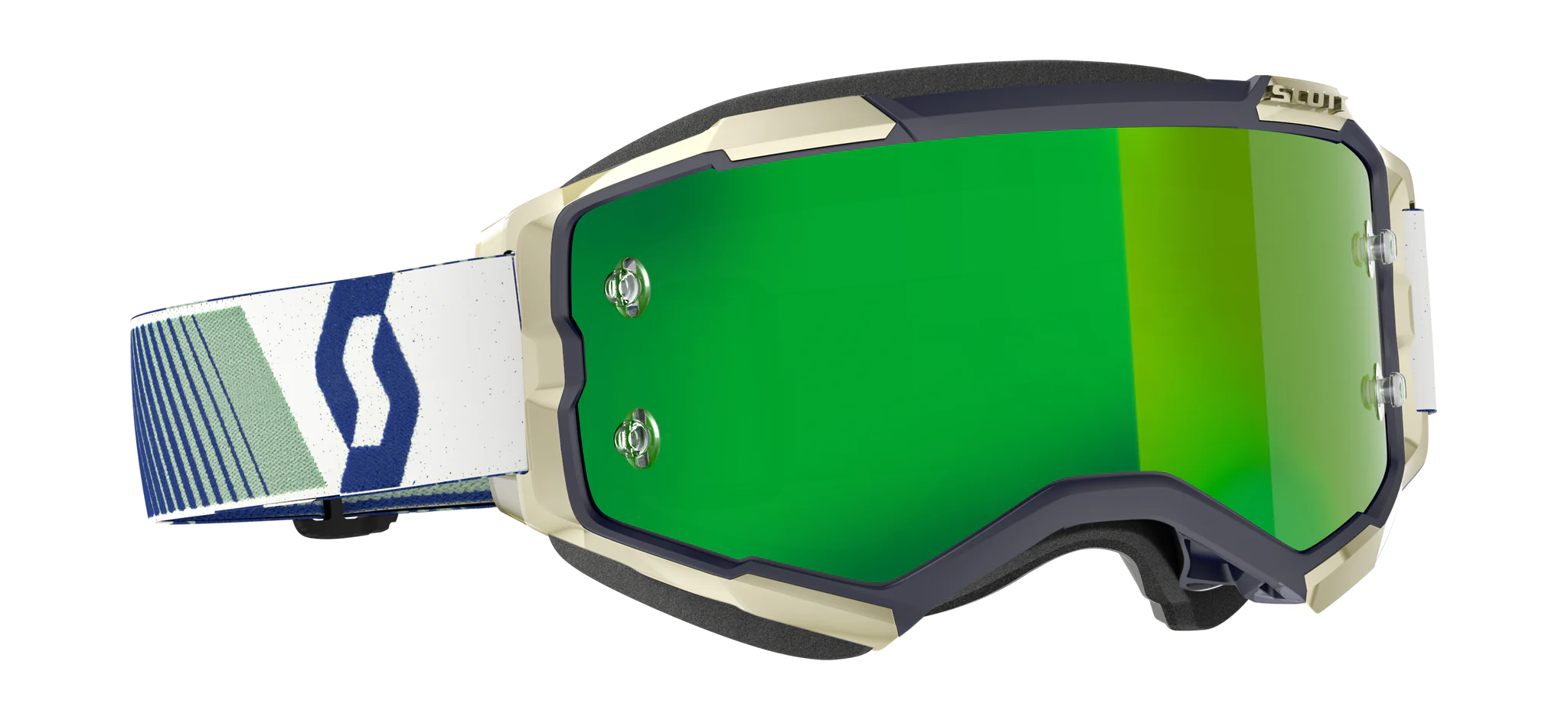 Scott Motocross Goggle Fury - Blue / Green - Mirror Green