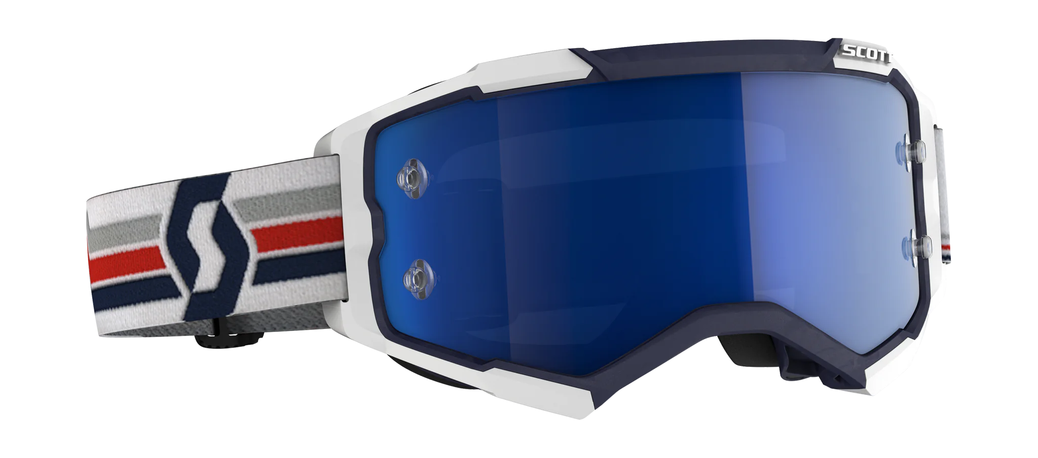 Scott Motocross Goggle Fury - Blue / White - Mirror Electric Blue