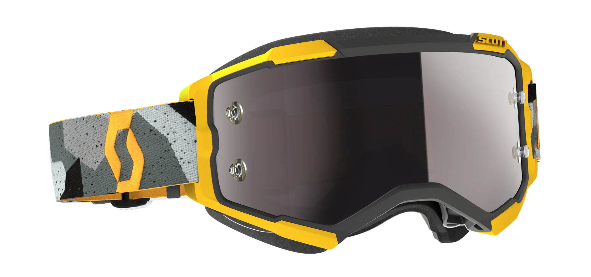 Scott Motocross Goggle Fury - Camo Green / Yellow - Mirror Silver