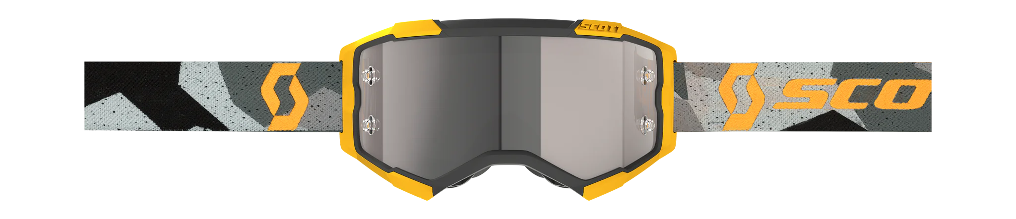 Scott Motocross Goggle Fury - Camo Green / Yellow - Mirror Silver