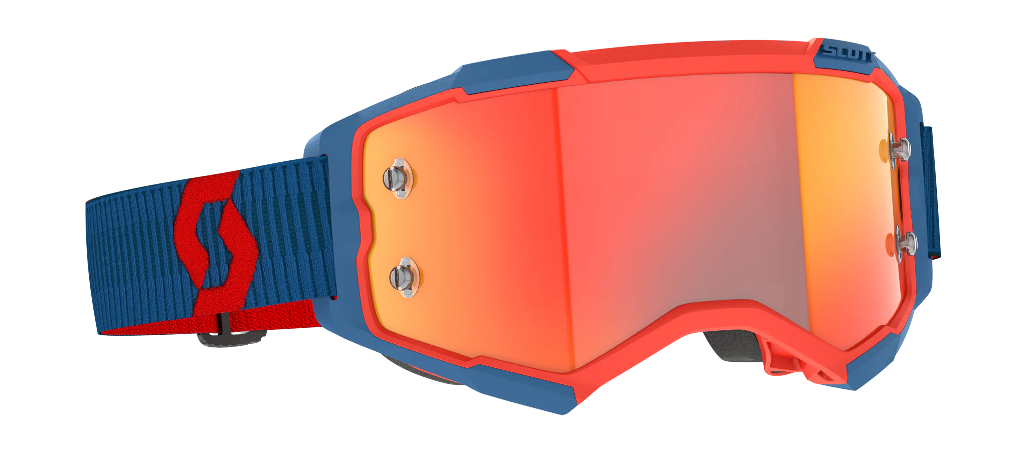 Scott Motocross Goggle Fury - Dark Blue / Neon Red - Mirror Orange