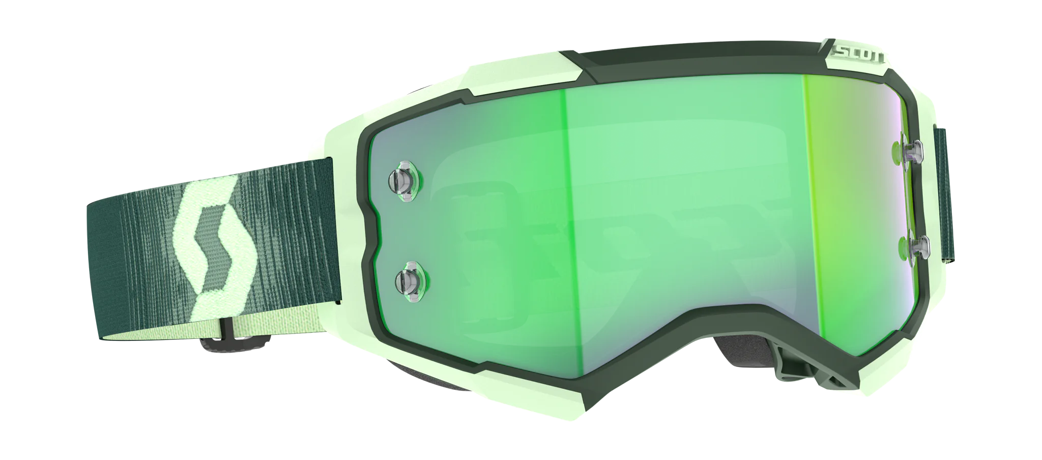 Scott Motocross Goggle Fury - Dark Green / Mint Green - Mirror Green