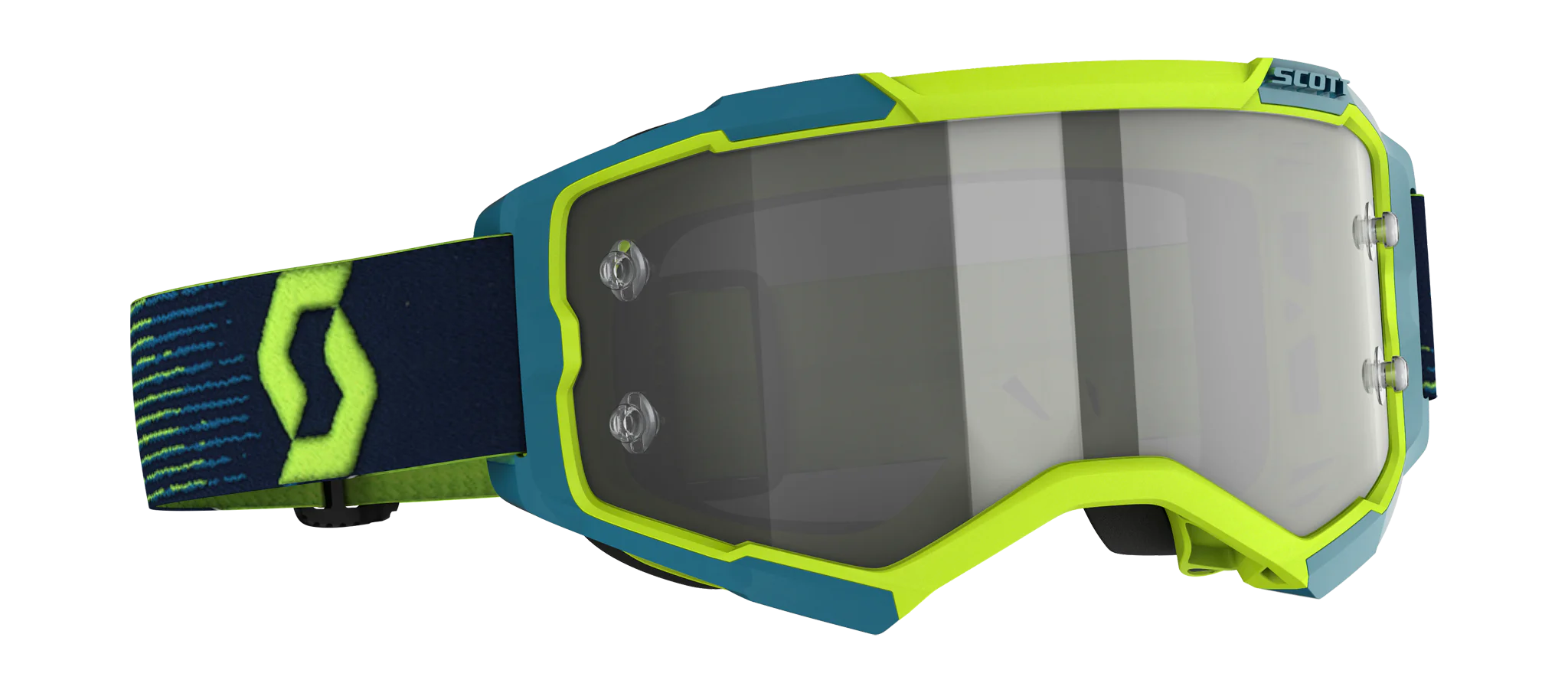 Scott Motocross Goggle Fury - Neon Yellow / Blue - Light Sensitive Grey