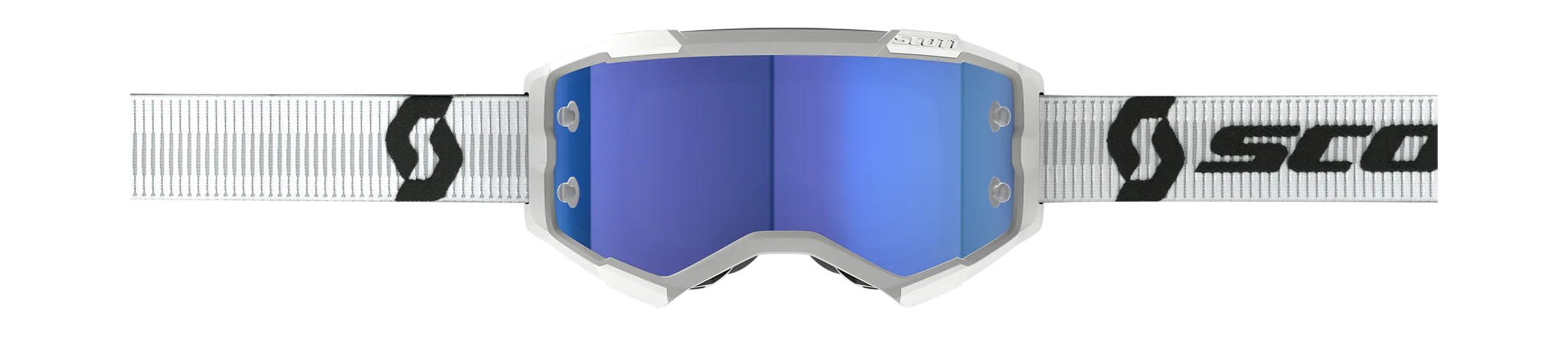 Scott Motocross Goggle Fury - White / Blue - Mirror Electric Blue