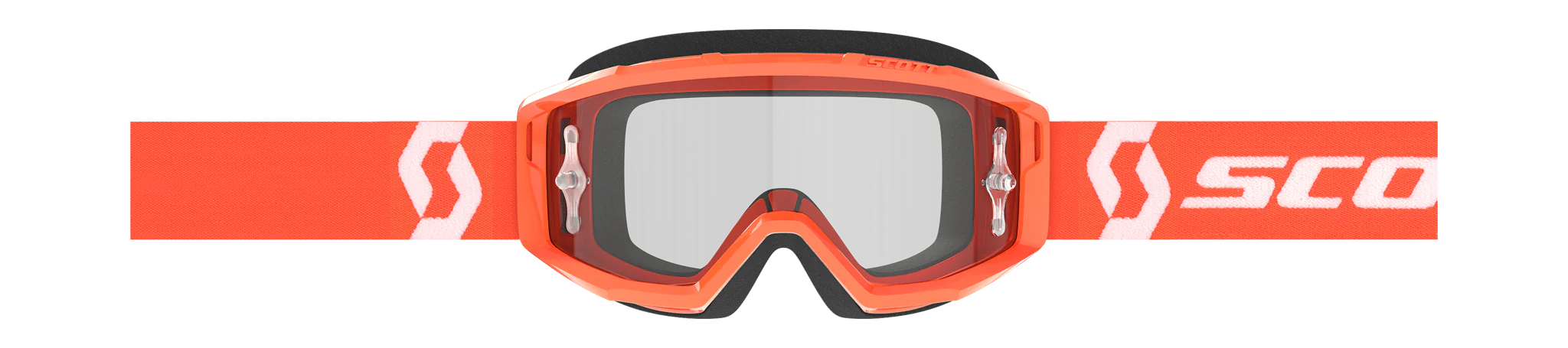 Scott Motocross Goggle Primal - Orange / White - Clear