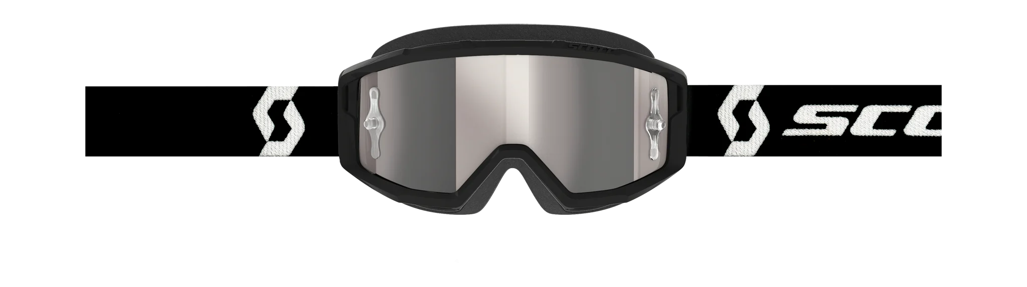 Scott Motocross Goggle Primal - Black / White - Mirror Silver