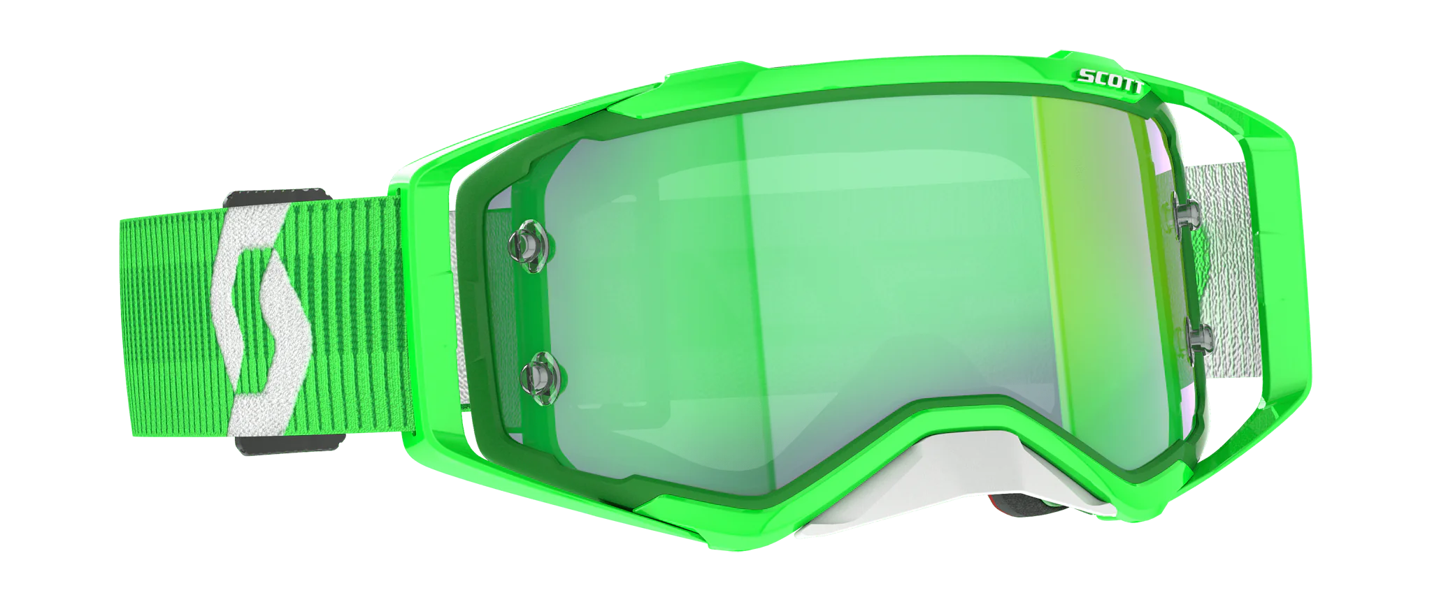 Scott Motocross Goggle Prospect - Green / White - Mirror Green