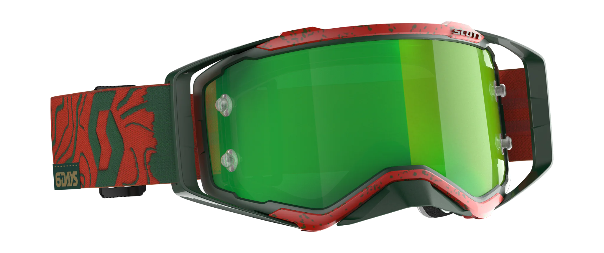 Scott Motocross Goggle Prospect LE ISDE - Red / Green - Mirror Green
