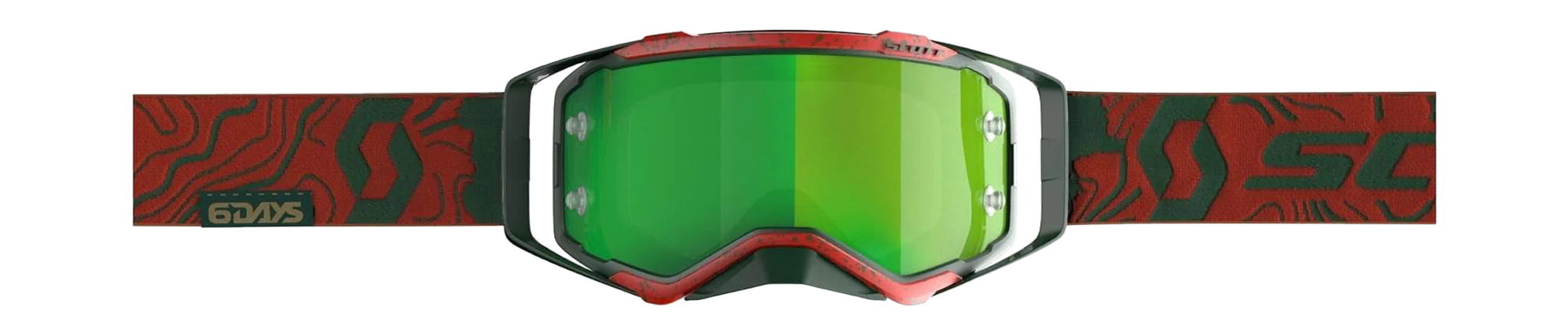 Scott Motocross Goggle Prospect LE ISDE - Red / Green - Mirror Green