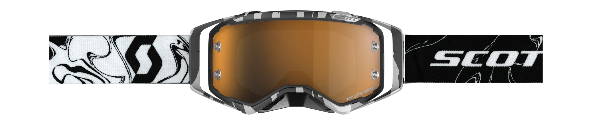 Scott Motocross Goggle Prospect Marbl - Black / White - Amplifier Mirror Gold