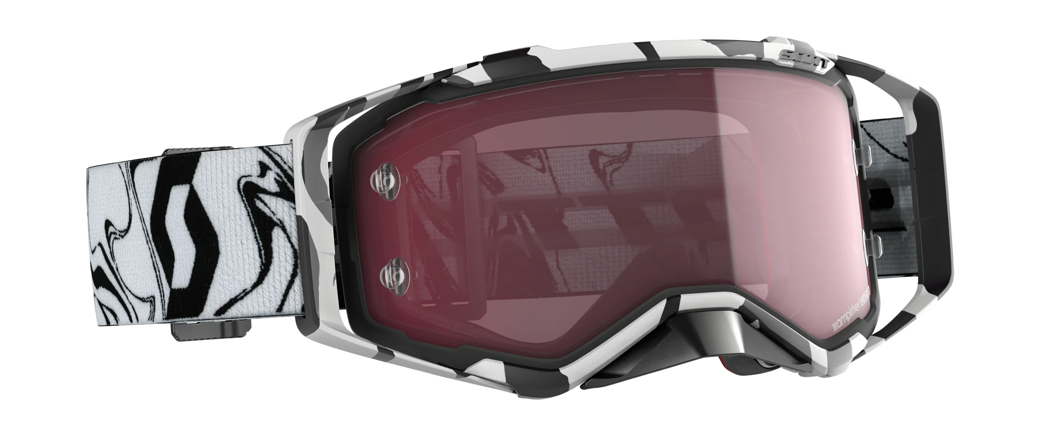 Scott Motocross Goggle Prospect Marbl - Black / White - Amplifier Mirror Rose