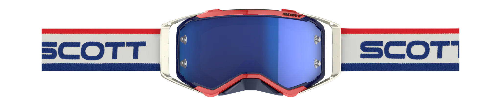 Scott Motocross Goggle Prospect Retro - White / Blue - Mirror Electric Blue