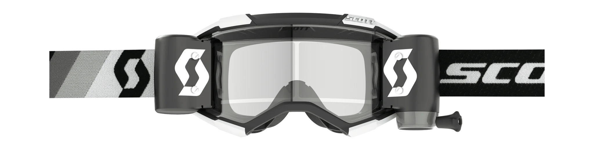 Scott Motocross Goggle Roll-Off Fury WFS Premium - Black / White - Clear