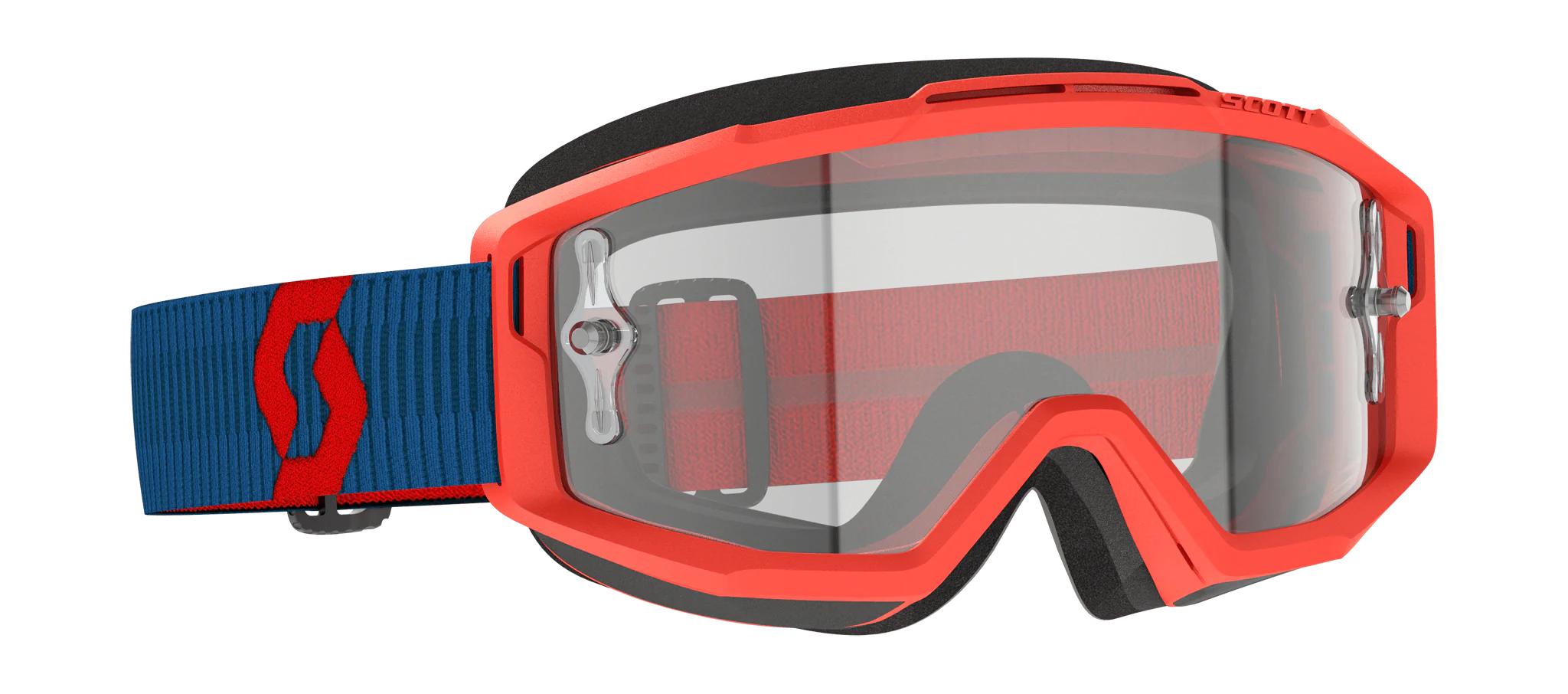 Scott Motocross Goggle Split OTG - Dark Blue / Neon Red - Clear