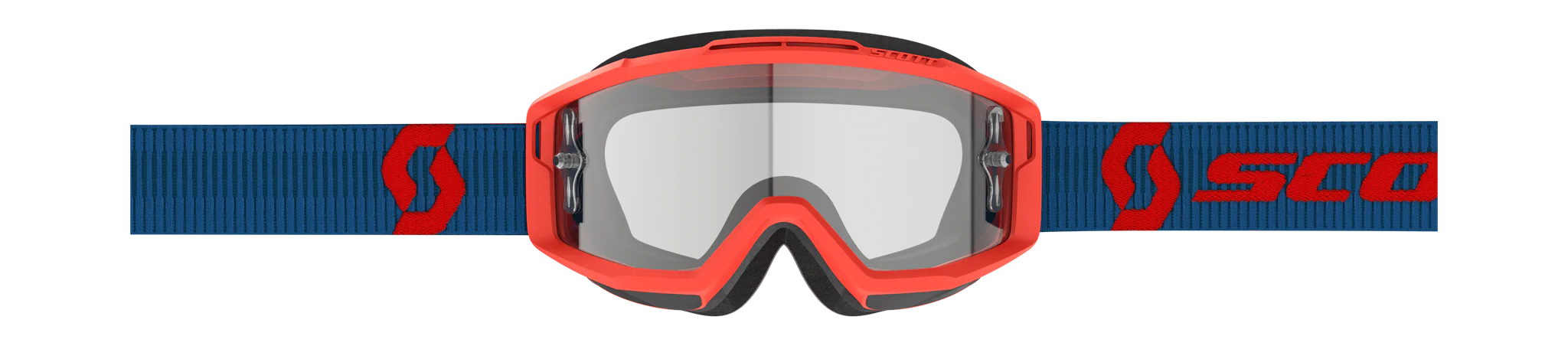 Scott Motocross Goggle Split OTG - Dark Blue / Neon Red - Clear