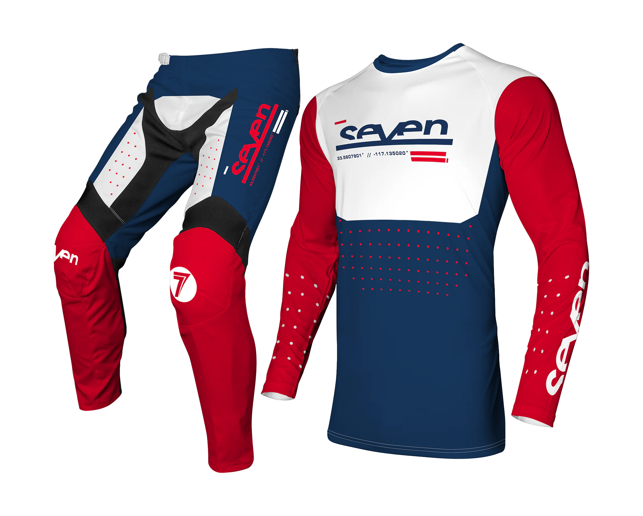Seven Youth Motocross Gear Vox Aperture - Red / Navy