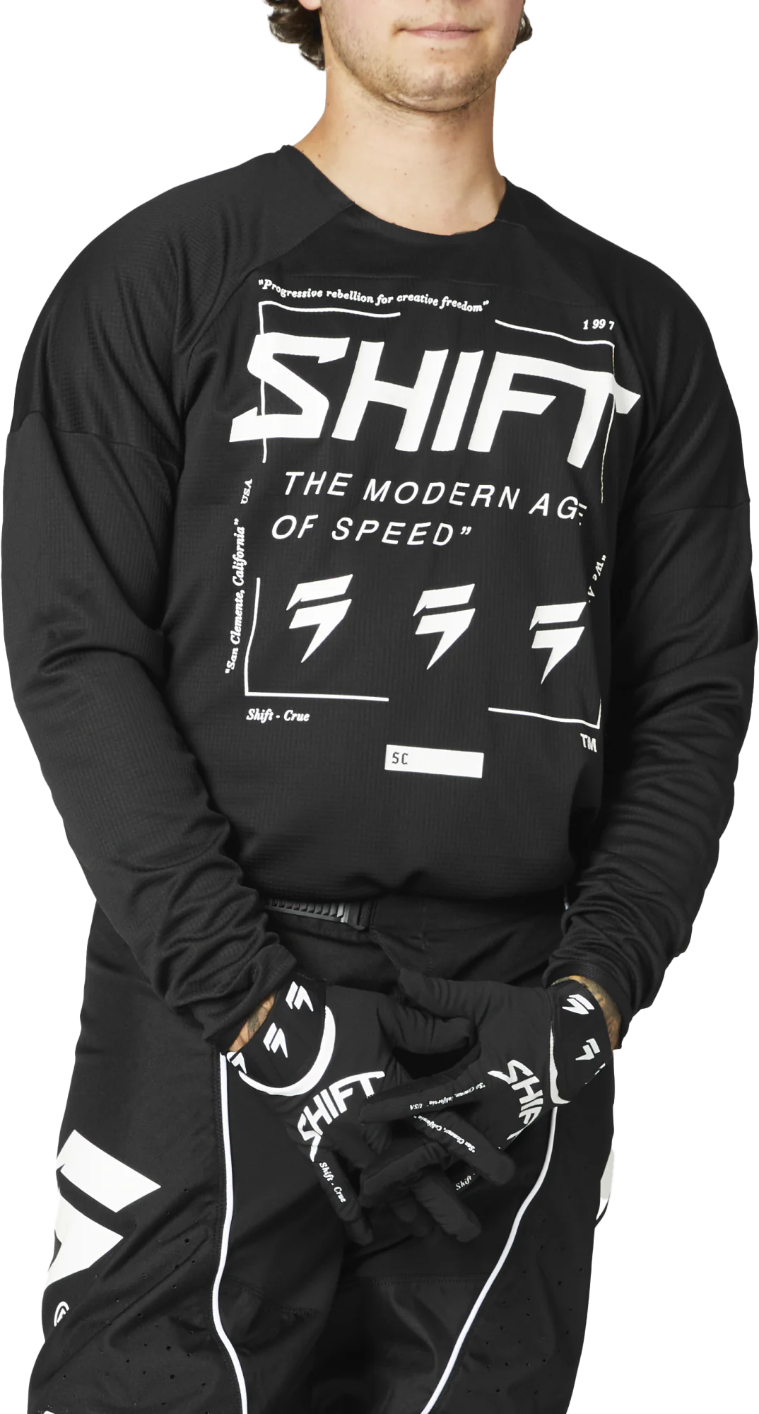 Shift Motocross Jersey WHIT3 Label Bliss - Black / White