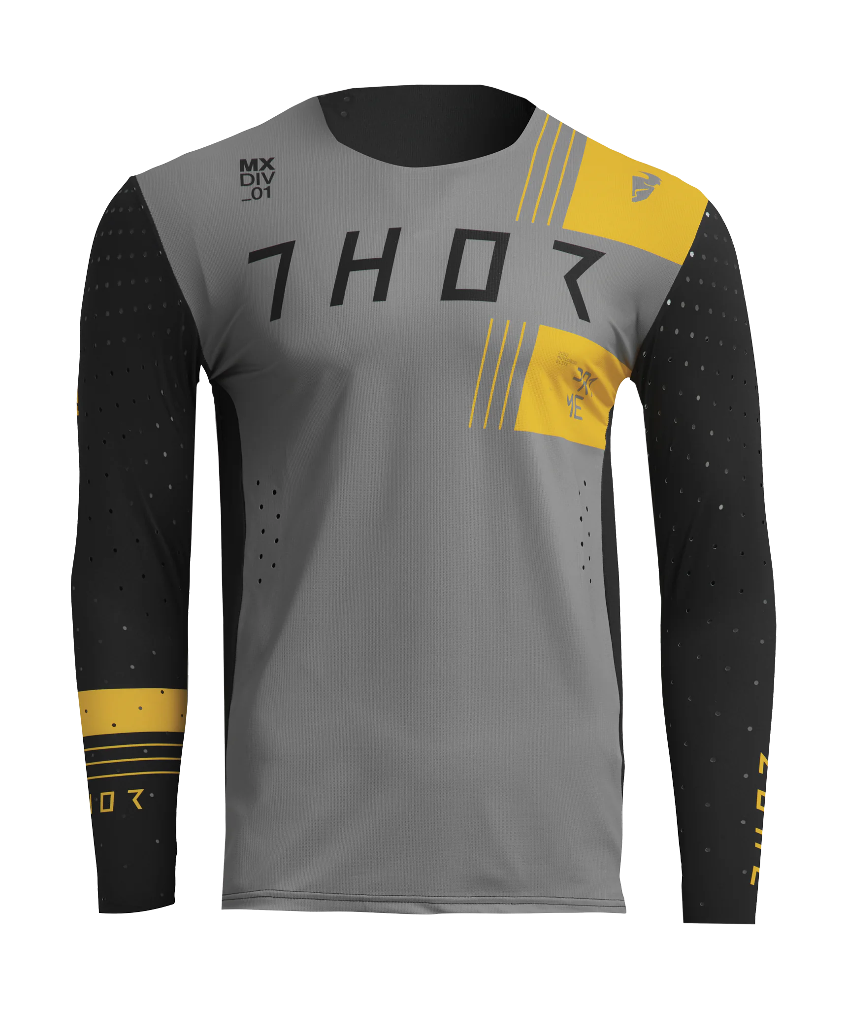 Thor Motocross Jersey Prime Strike - Grey / Lemon