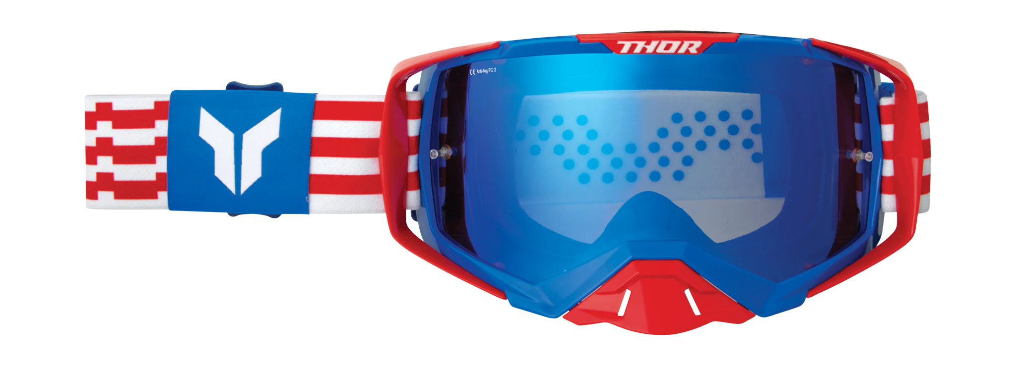 Thor Motocross Goggle Activate Patriot - Red / White / Blue - Mirror Blue