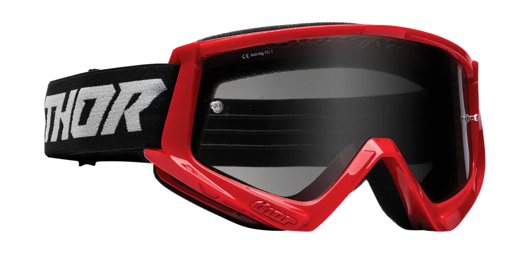 Thor Motocross Goggle Combat Sand Racer - Red / Grey - Smoke