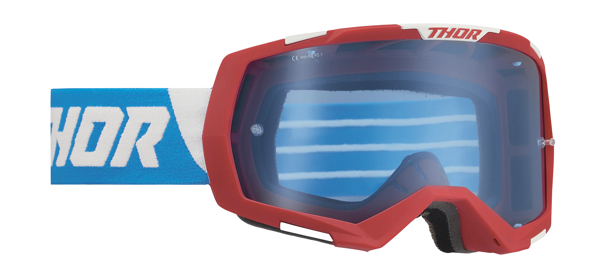Thor Motocross Goggle Regiment - Red / White / Blue - Blue