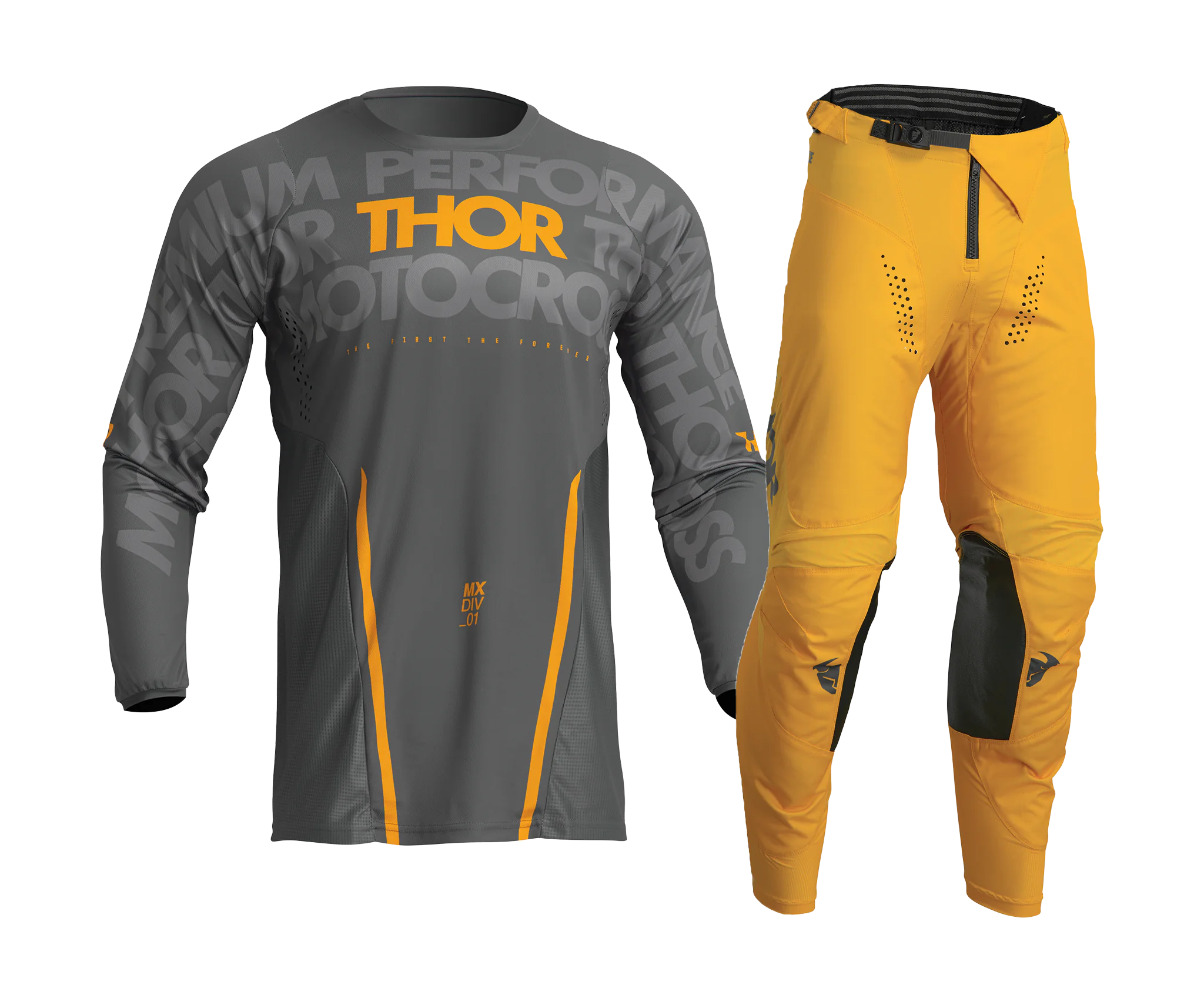 Thor Motocross Gear Pulse Mono - Grey / Yellow