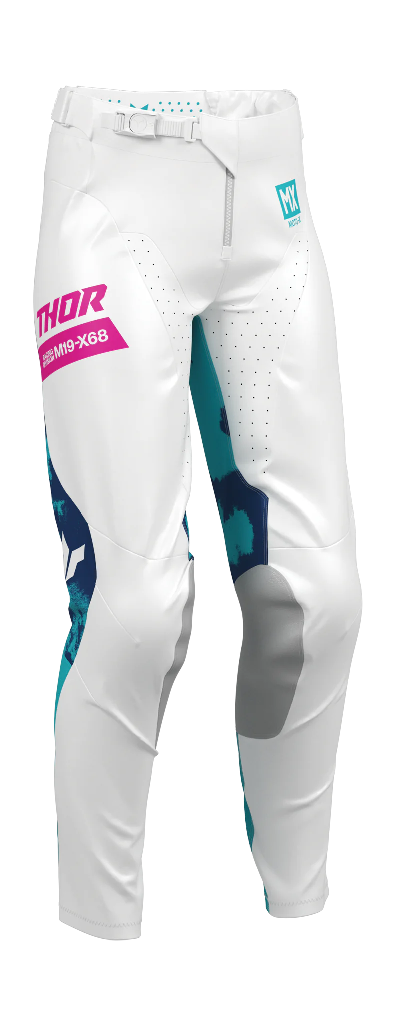 Thor Women Motocross Pants 2026 Launchmode Bleach - White / Aqua