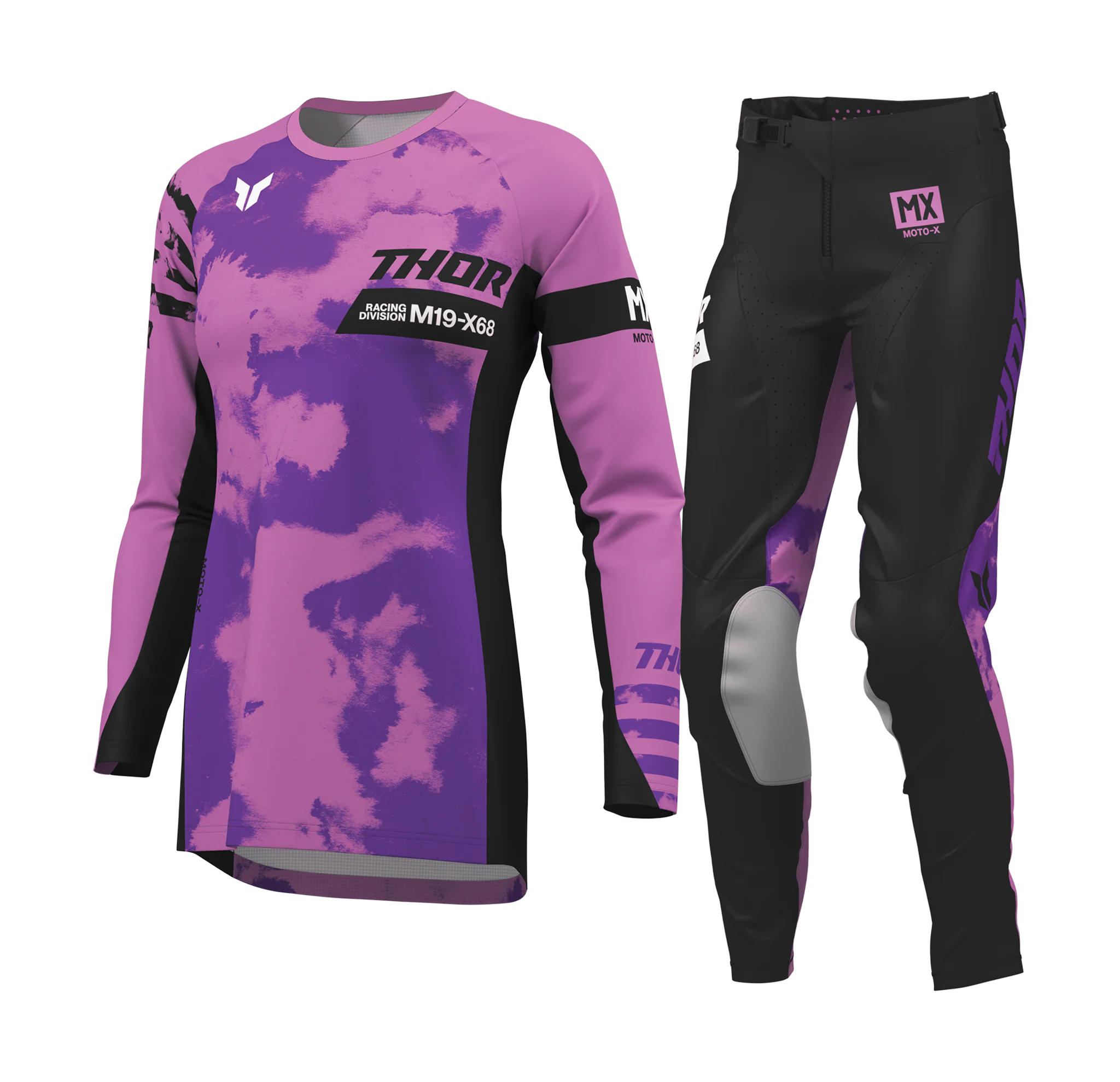 Thor Women Motocross Gear 2026 Launchmode Bleach - Black / Orchid