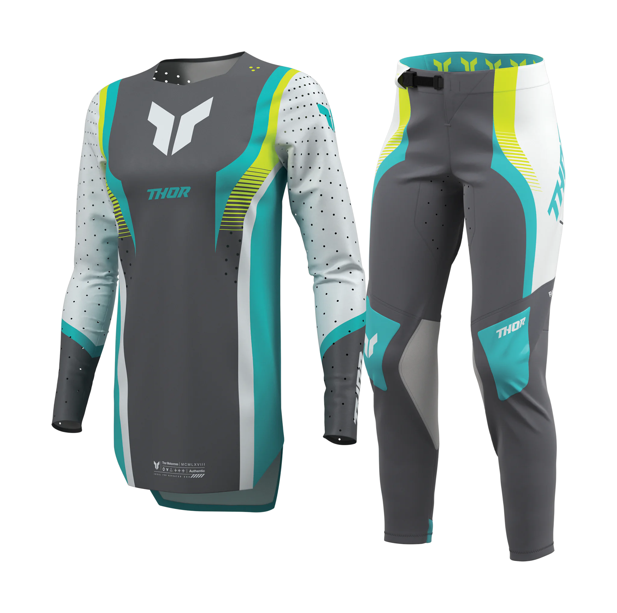 Thor Women Motocross Gear 2026 Sportmode Velocity - Grey / Aqua