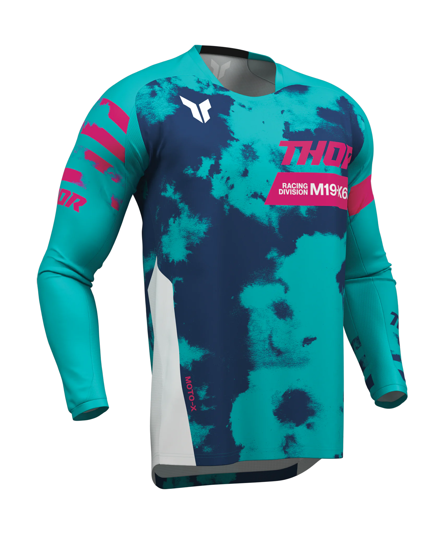 Thor Youth Motocross Jersey 2026 Launchmode Bleach - White / Aqua