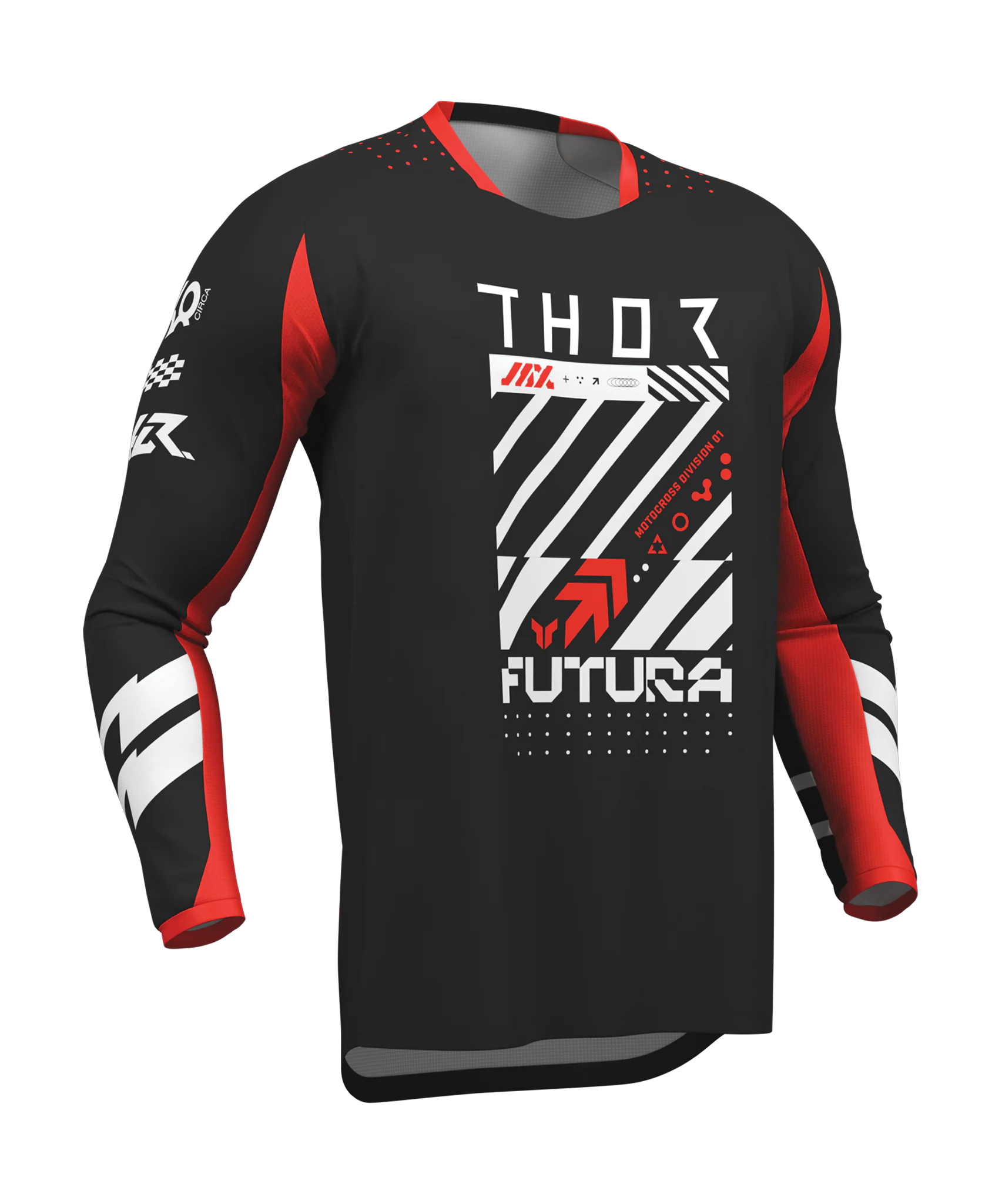 Thor Youth Motocross Jersey 2026 Launchmode Futura - Black / Red