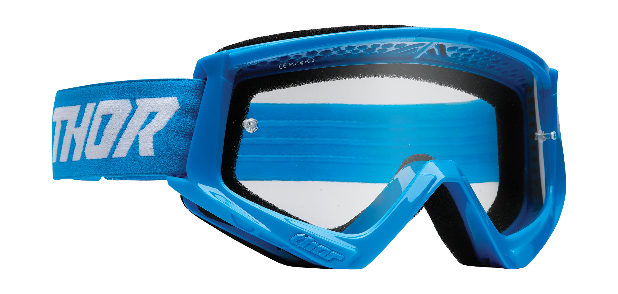 Thor Youth Motocross Goggle Combat Racer - Blue / White - Clear