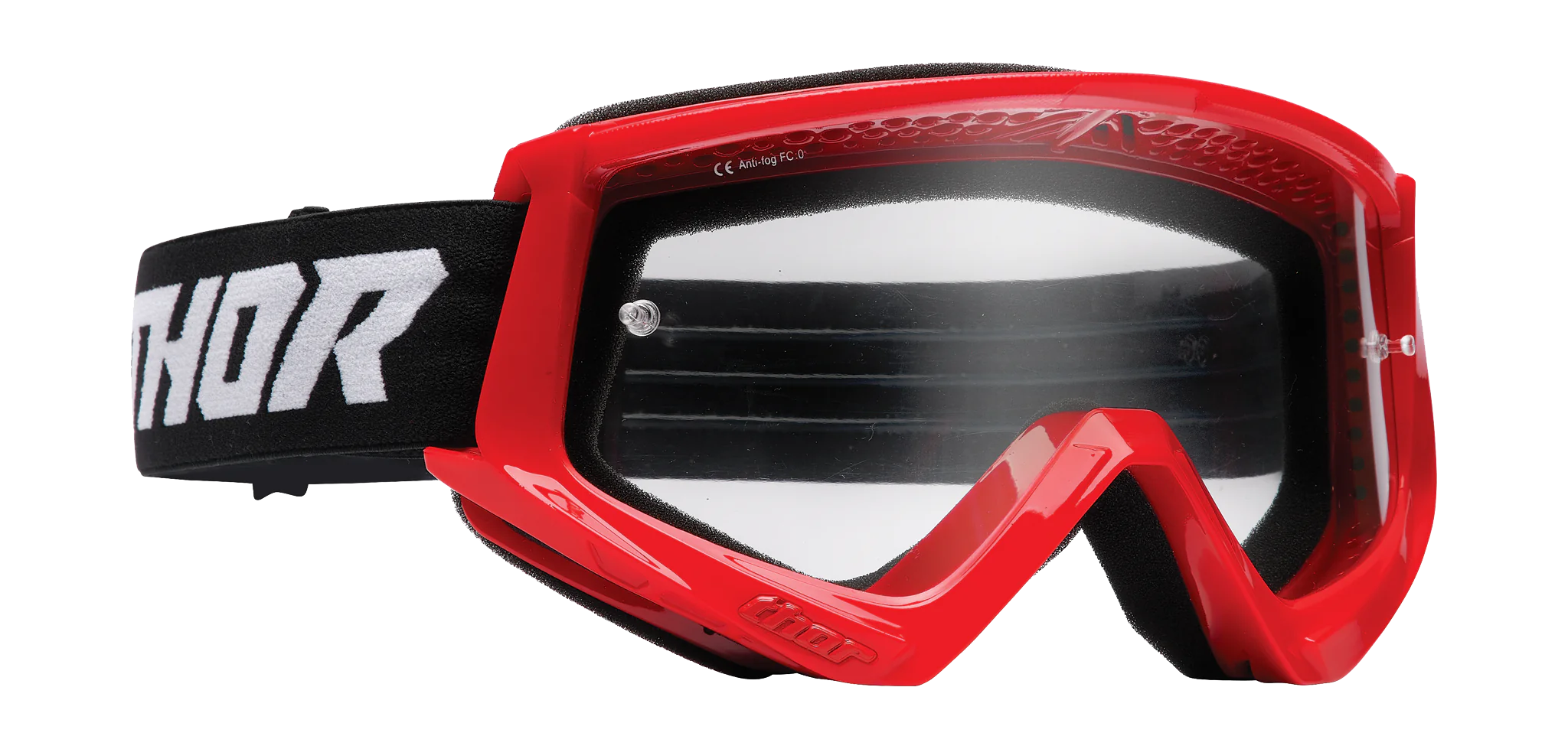 Thor Youth Motocross Goggle Combat Racer - Red / Black - Clear