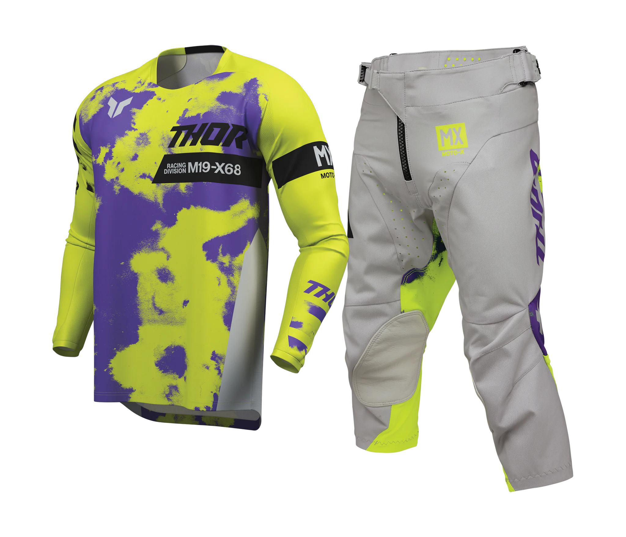 Thor Youth Motocross Gear 2026 Launchmode Bleach - Grey / Acid