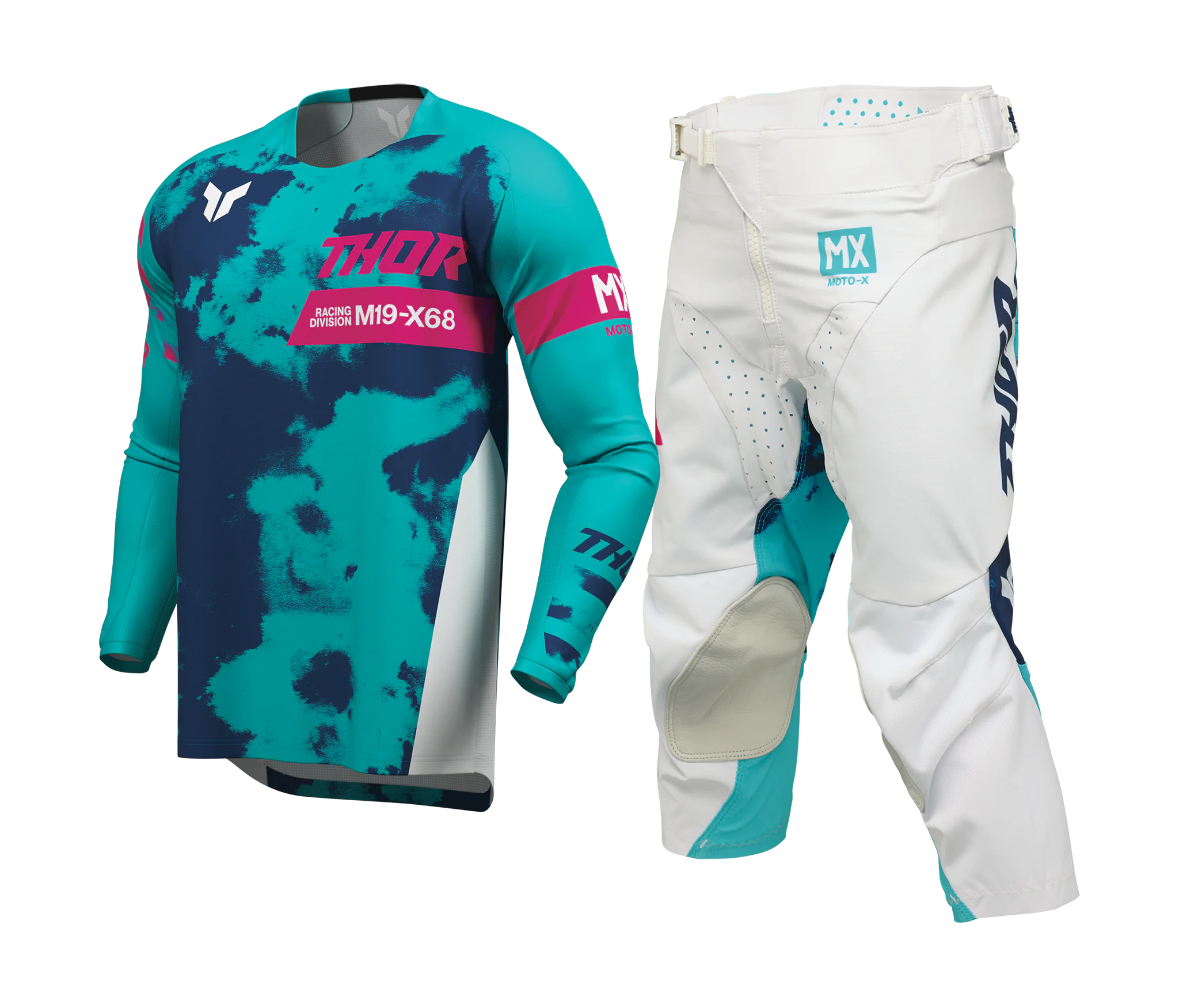Thor Youth Motocross Gear 2026 Launchmode Bleach - White / Aqua