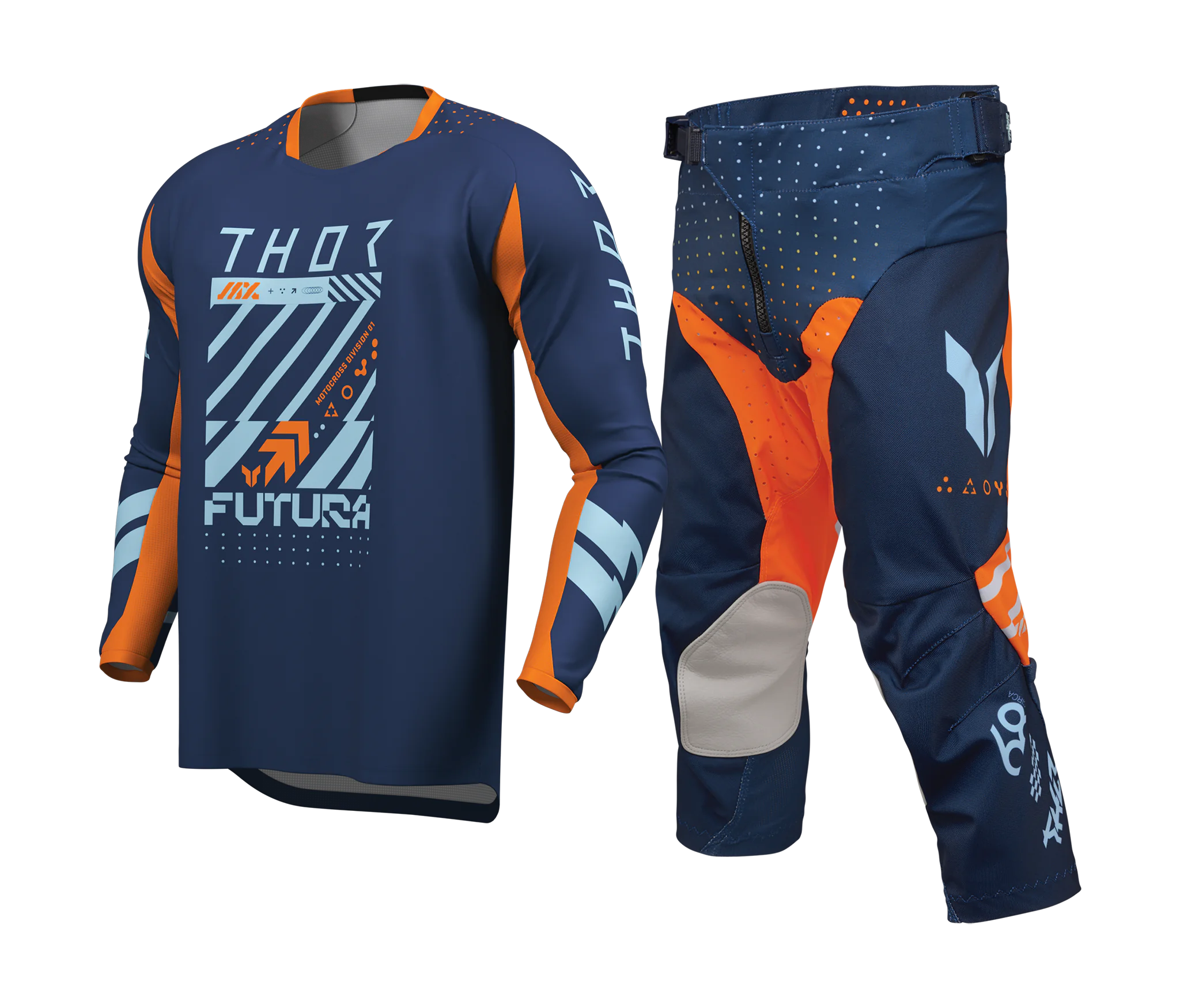 Thor Youth Motocross Gear 2026 Launchmode Futura - Navy / Orange