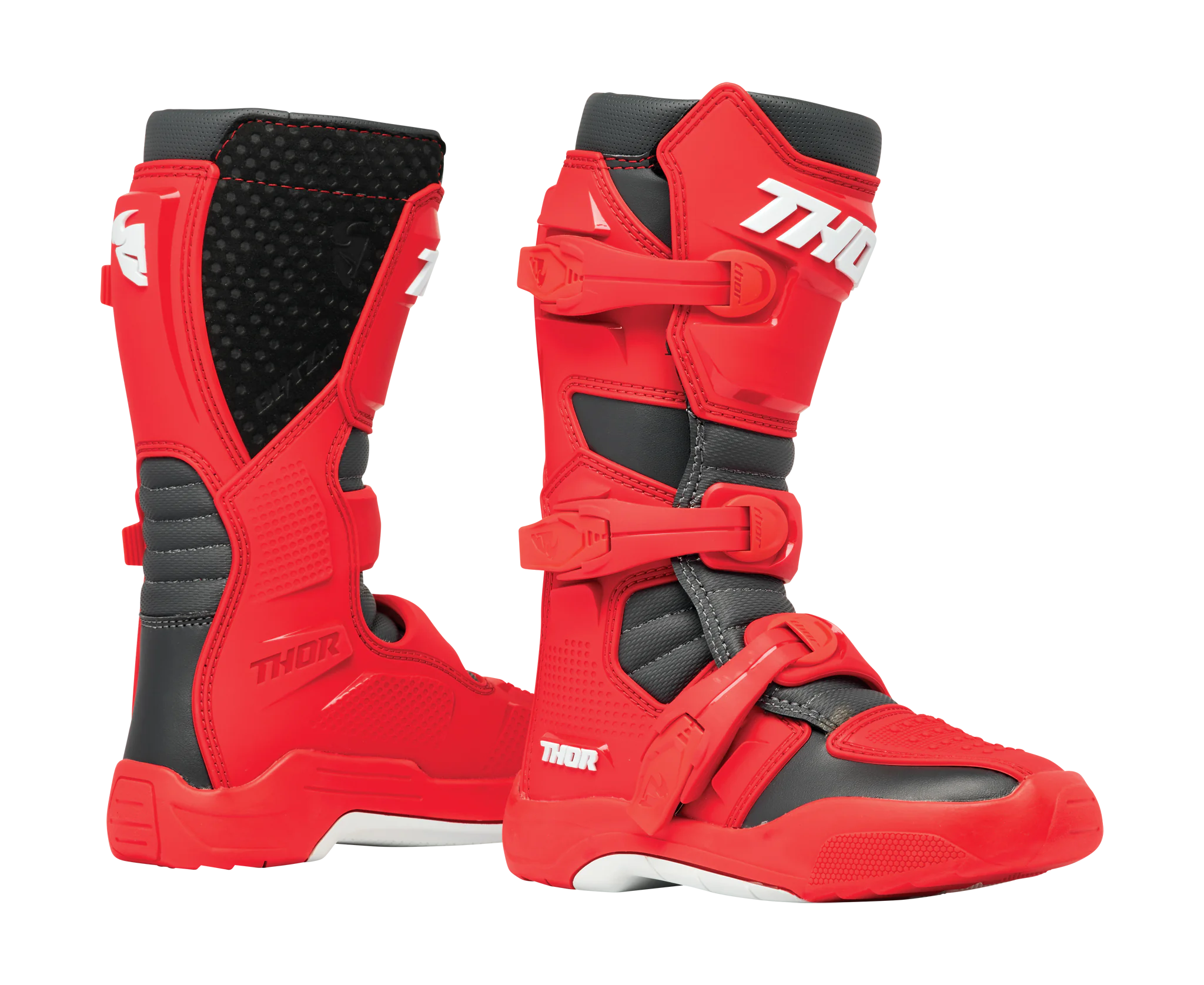 Thor Youth Motocross Boots Blitz XR - Red / Charcoal