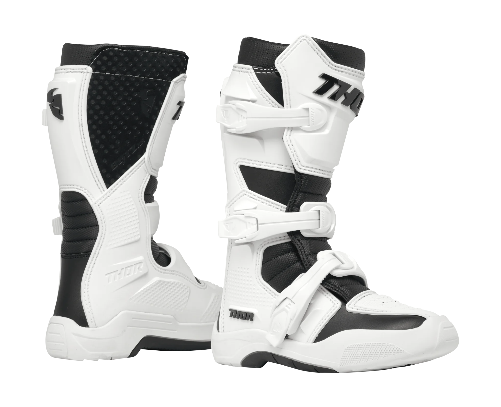Thor Youth Motocross Boots Blitz XR - White / Black