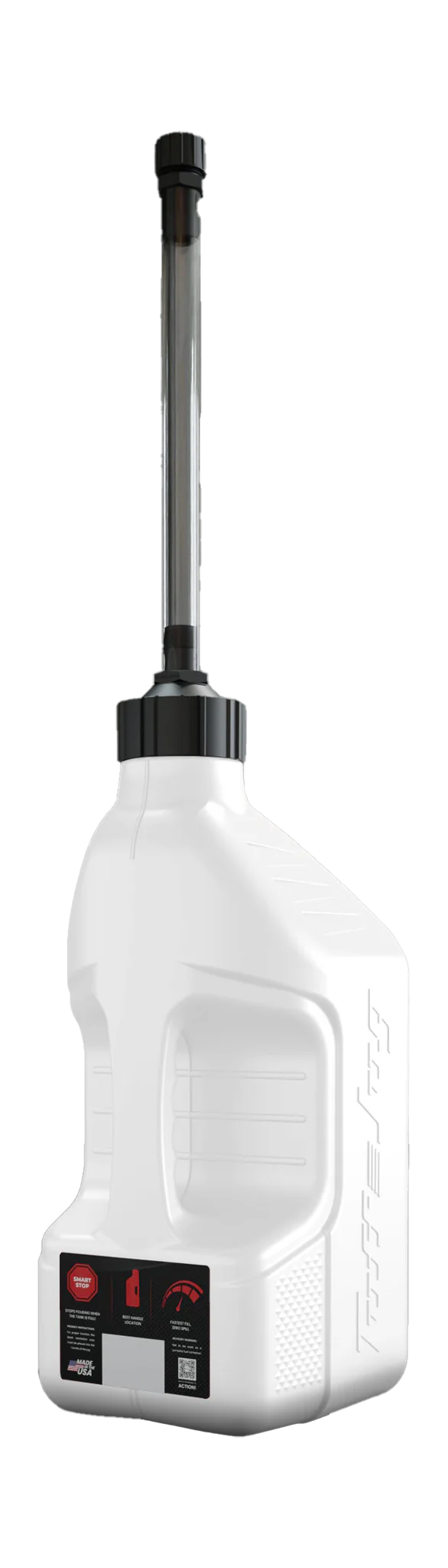 Tuff Jug Fuel Can Gen 3 Flexible Hose with Auto-Stop - White / Black - 10 L