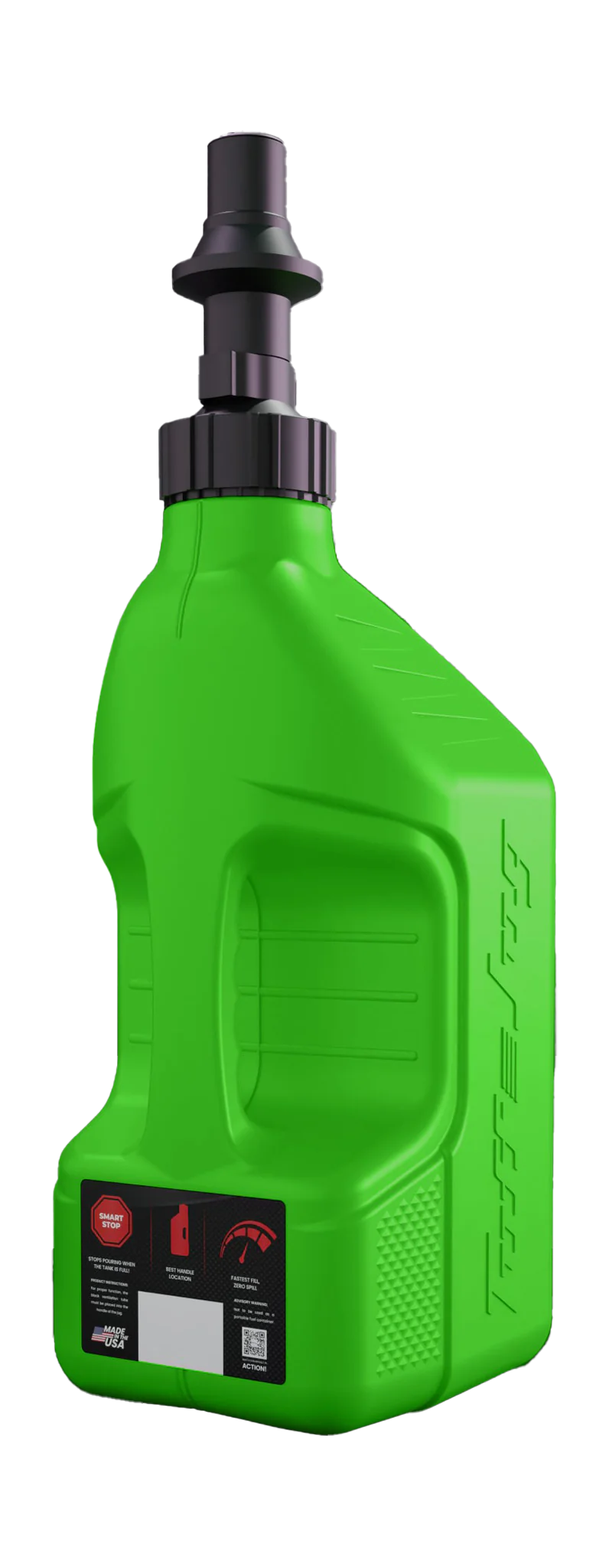 Tuff Jug Fuel Can Gen 3 Quick-Fill Cap - Kawi Green / Black - 10 L