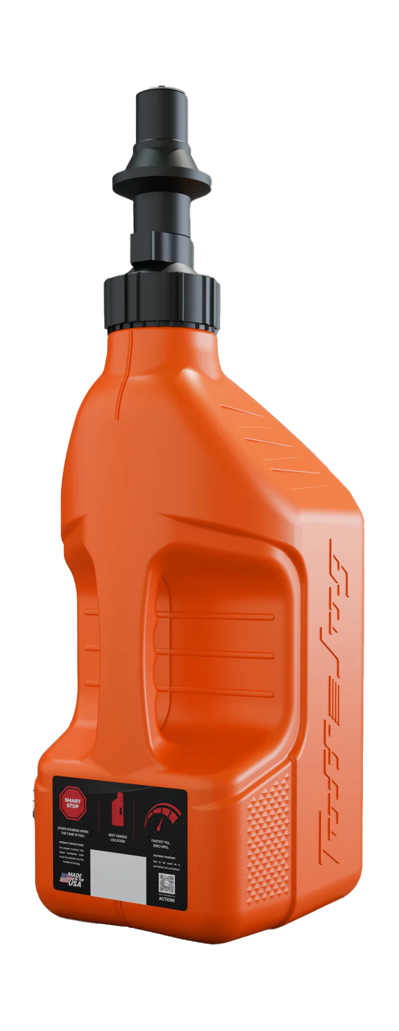 Tuff Jug Fuel Can Gen 3 Quick-Fill Cap - Orange / Black - 10 L