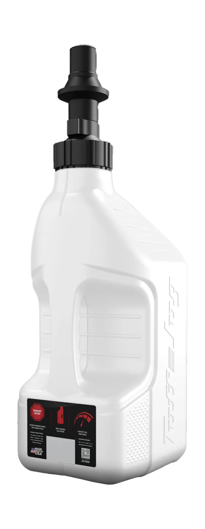 Tuff Jug Fuel Can Gen 3 Quick-Fill Cap - White / Black - 10 L